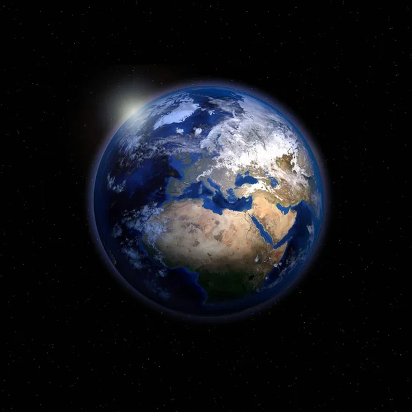 Een Weergave Van Aarde Donkere Achtergrond — Stockfoto