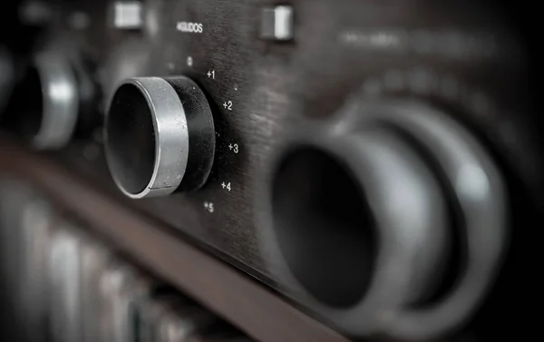 Closeup Shot Old Music Equipment Sound Buttons — Stock Photo, Image