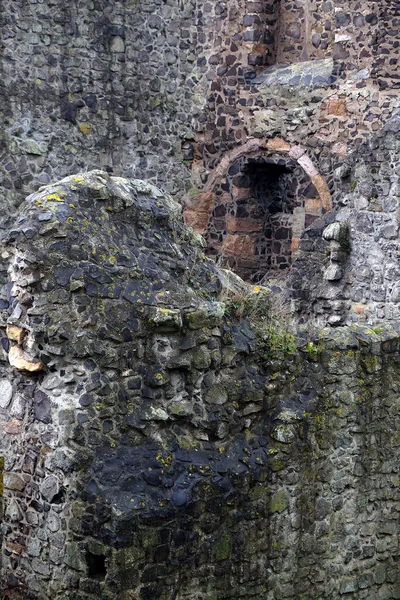 Plano Vertical Muro Piedra Antiguo Castillo — Foto de Stock