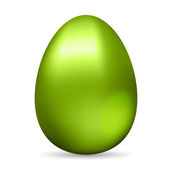 Ilustracja Błyszczące Zielone Jajko Izolowane Białym Tle — Zdjęcie stockowe