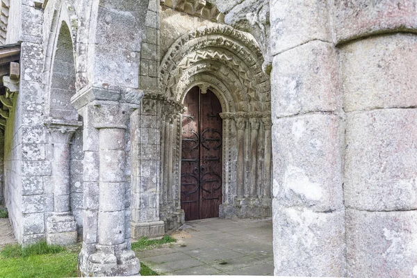 Die Veranda Der Kirche Vilar Donas Auf Dem Jakobsweg Galizien — Stockfoto