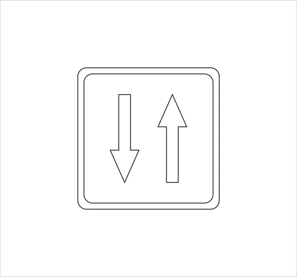 Ілюстрація Контуру Двох Стрілок Дорожнього Знака Ізольовано Білому Тлі — стокове фото