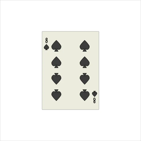 白を基調とした8枚のスペードカードのイラスト — ストック写真