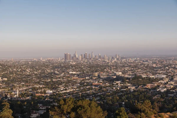 Uma Imagem Aérea Vista Observatório Griffith Los Angeles Eua — Fotografia de Stock