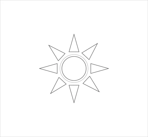 Una Ilustración Icono Del Sol Aislado Sobre Fondo Blanco —  Fotos de Stock