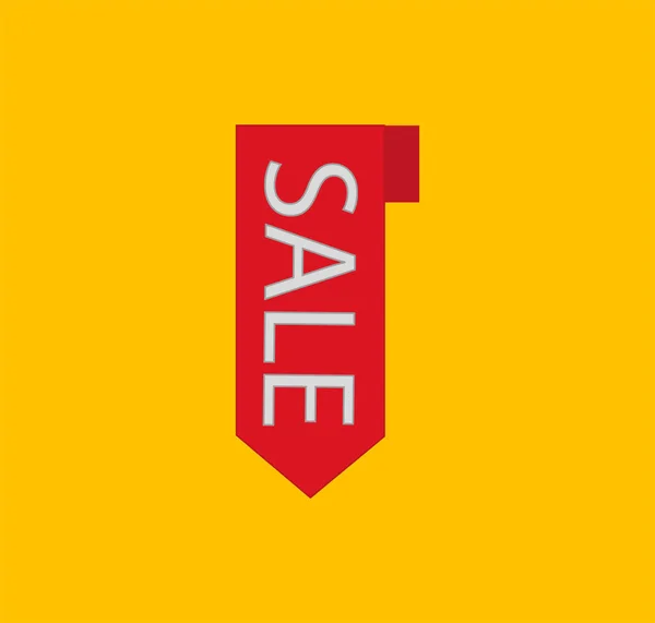 Illustration Red Sale Label Isolated Yellow Background — Stock Photo, Image