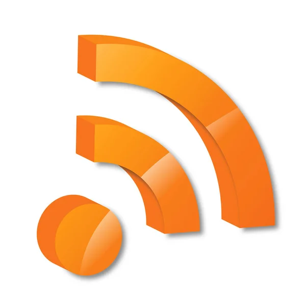 白色背景上的橙色无线网络图标 — 图库照片