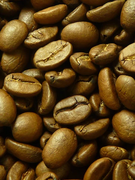Taze Kahve Çekirdekleri Kızarırken Dikey Yakın Çekim — Stok fotoğraf