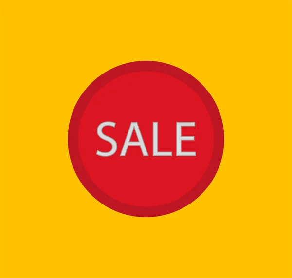 Illustration Red Sale Label Isolated Yellow Background — Stock Photo, Image