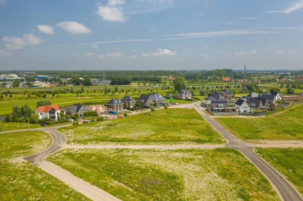 Zdjęcie Lotnicze Zielonych Pól Małego Miasteczka Middelburg Holandii Tle — Zdjęcie stockowe