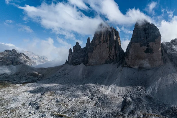Krásný Záběr Italské Dolomity Slavnými Tři Vrcholy Lavareda — Stock fotografie