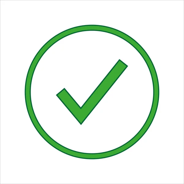 Ilustracja Zielonego Checkmark Dla Web Lub Mobile Design Izolowane Białym — Zdjęcie stockowe