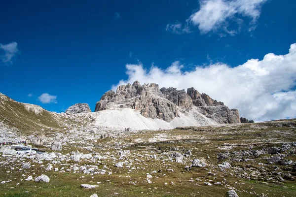 Una Hermosa Foto Dolomita Italiano Con Los Famosos Tres Picos — Foto de Stock