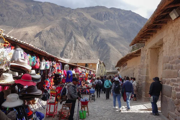 Ollantaytambo Peru 2019 Október Ollantaytambo Történelmi Város Turisztikai Területe Kézműves — Stock Fotó