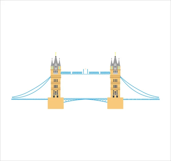 Ilustracja Tower Bridge Londynie Wielka Brytania Odizolowana Białym Tle — Zdjęcie stockowe