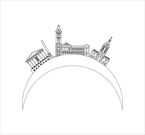 Ilustracja Panoramy Miasta Birmingham Anglii Dla Web Mobile Design Odizolowany — Zdjęcie stockowe