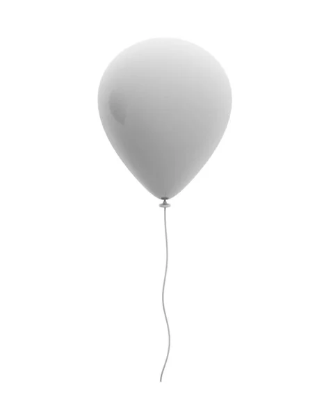 Cyfrowa Ilustracja Pojedynczego Szarego Balonu Białym Tle — Zdjęcie stockowe