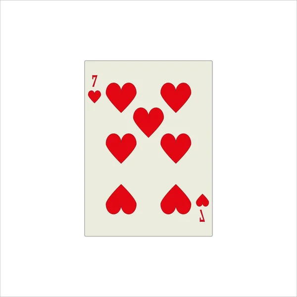 Illustration Seven Hearts Card Isolated White Background — Stock Photo, Image