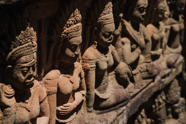 Estátuas Templo Angkor Wat Siem Reap Camboja — Fotografia de Stock