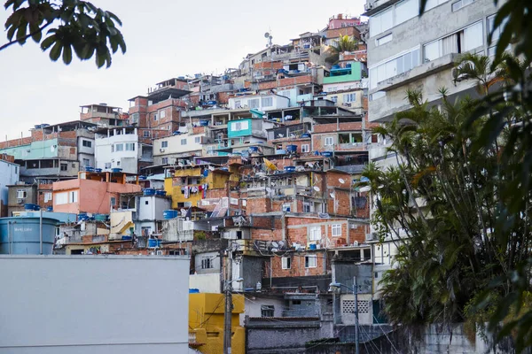 Uma Vista Das Casas Favela Vidigal Rio Janeiro — Fotografia de Stock