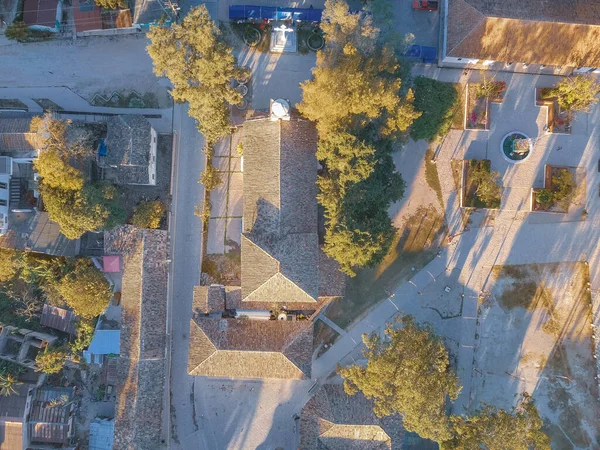 Воздушный Снимок Города Солнечным Светом — стоковое фото