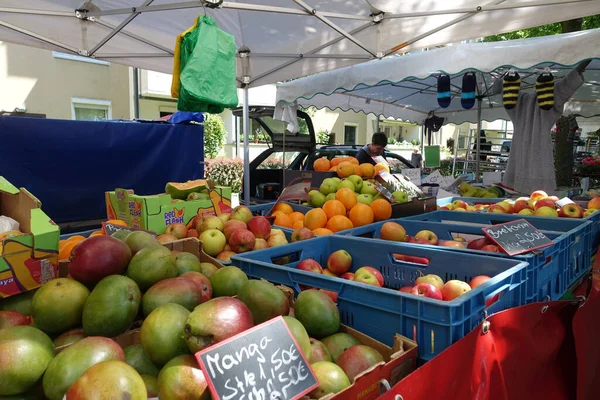 Köln Deutschland Mai 2018 Köstliches Obst Und Gemüse Einem Sonnigen — Stockfoto