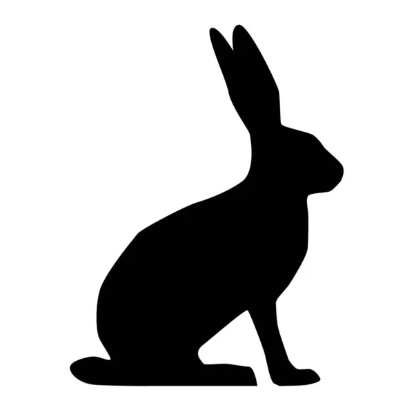 Beyaz Arka Planda Izole Edilmiş Tavşan Siluetinin Bir Çizimi — Stok fotoğraf