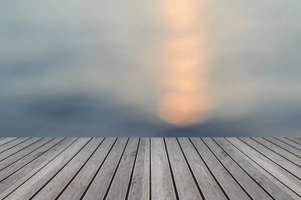 Ahşap Yüzeyden Görünen Bulanık Soyut Bir Yansıtıcı Güneş — Stok fotoğraf