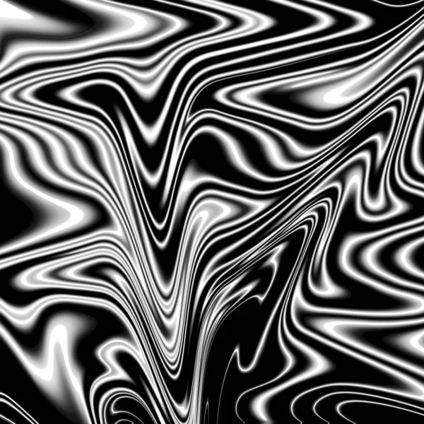 Иллюстрация Черно Белыми Волнистыми Узорами — стоковое фото