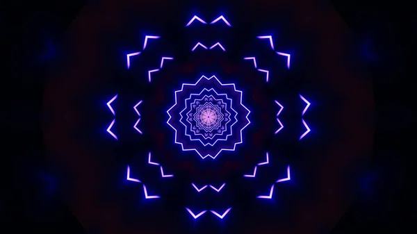 Απόδοση Φουτουριστικού Φόντου Γεωμετρικά Σχήματα Και Σκούρα Μωβ Νέον Φώτα — Φωτογραφία Αρχείου
