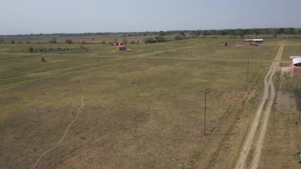 Een Antenne Shot Van Reusachtige Boerderij Veld — Stockfoto