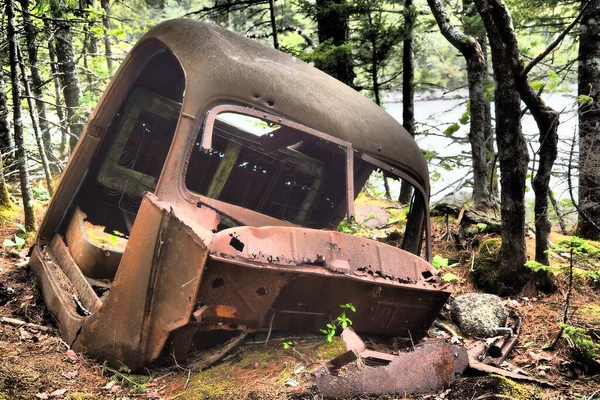 Primer Plano Viejo Coche Antiguo Abandonado — Foto de Stock