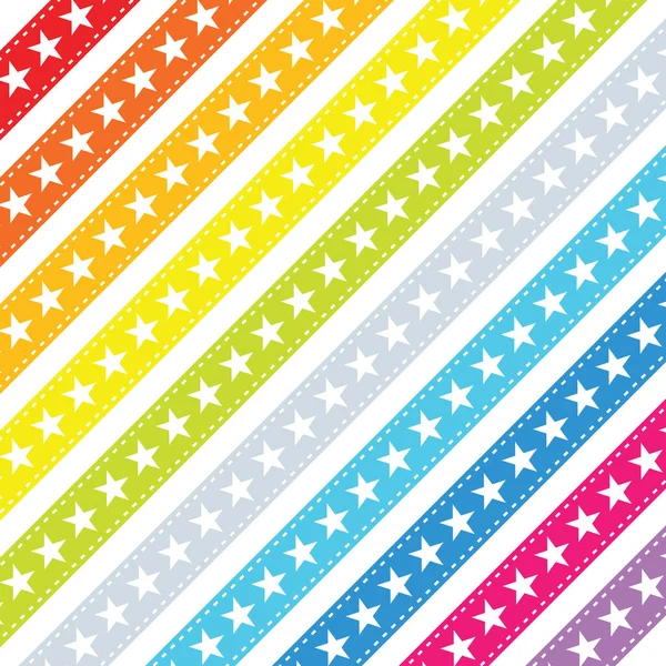 Een Illustratie Van Kleurrijke Linten Met Sterren Witte Achtergrond — Stockfoto