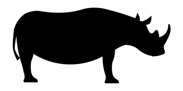 Иллюстрация Силуэта Носорога Выделенного Белом Фоне — стоковое фото