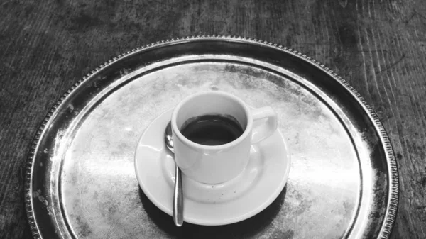 Серый Крупным Планом Снимок Чашки Кофе — стоковое фото