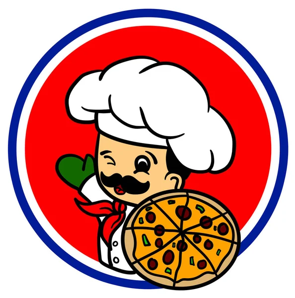 Rendering Logotipo Della Pizza Uno Sfondo Isolato — Foto Stock