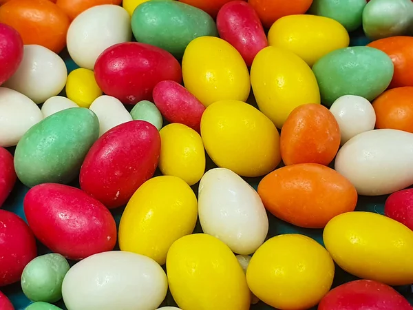 Gros Plan Bonbons Colorés Parfait Pour Fond — Photo