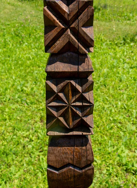 Bezid Romania Jul 2020 Wood Carving Traditional Motifs Wailing Wall — Stock Photo, Image