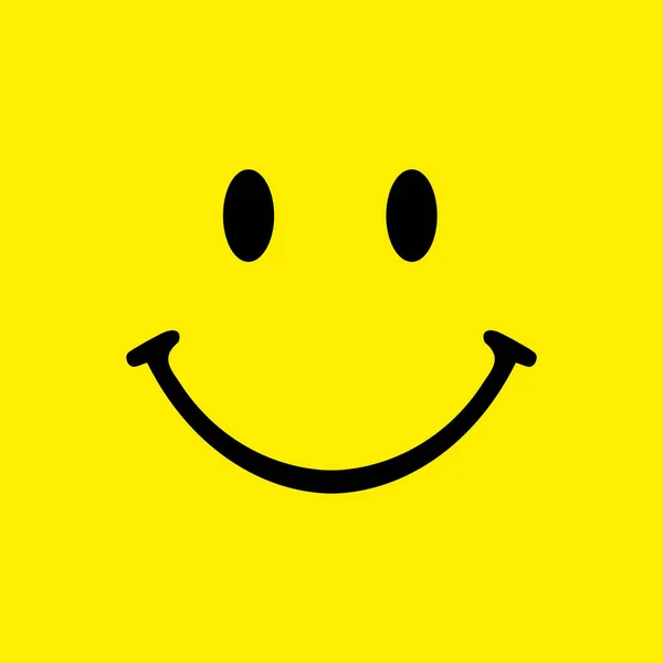 Una Ilustración Cara Sonriente Sobre Fondo Amarillo — Foto de Stock