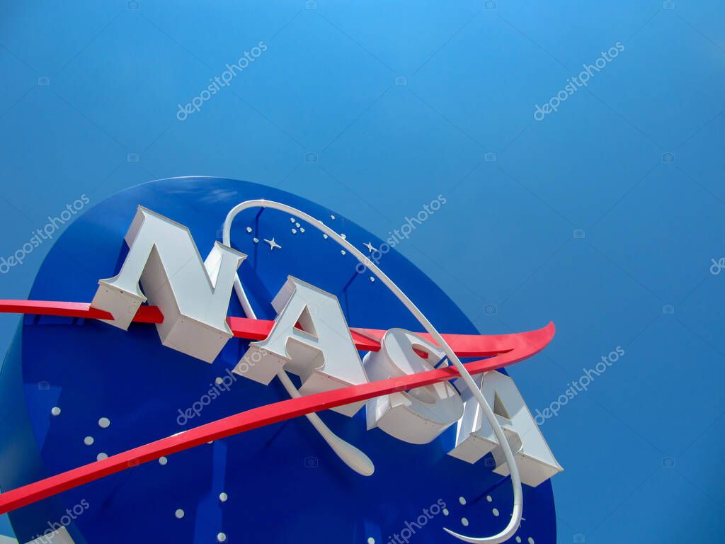 ORLANDO, UNITED STATES - Aug 03, 2010: NASA sign at Kennedy Space Center (Orlando, Florida)