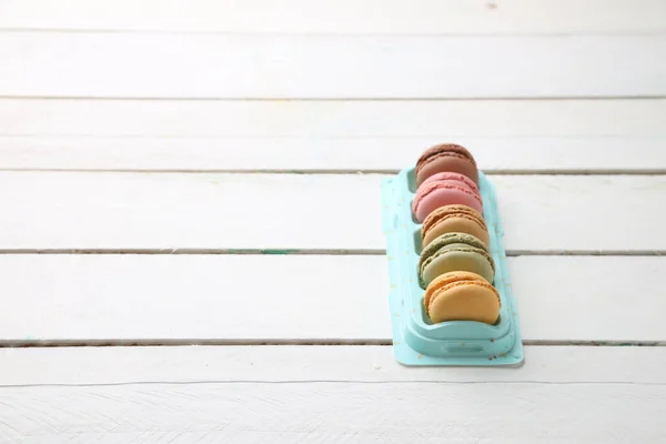 Close Deliciosos Doces Coloridos Chamados Macarons — Fotografia de Stock