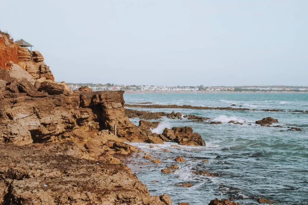 Primer Plano Acantilados Una Playa Salvaje — Foto de Stock