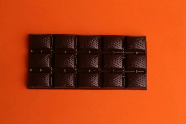 Tiro Perto Uma Deliciosa Barra Chocolate Escuro — Fotografia de Stock