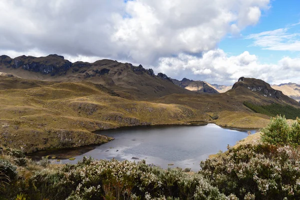 Krásný Výhled Malé Jezero Obklopené Horami — Stock fotografie