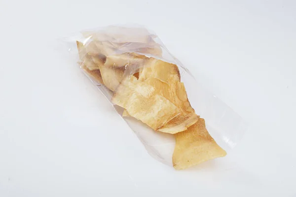 Closeup Shot Pile Crispy Potato Chips Packing — Stock Photo, Image