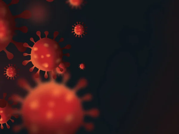 Illustration Numérique Particules Coronavirus Rouge Avec Espace Pour Texte — Photo