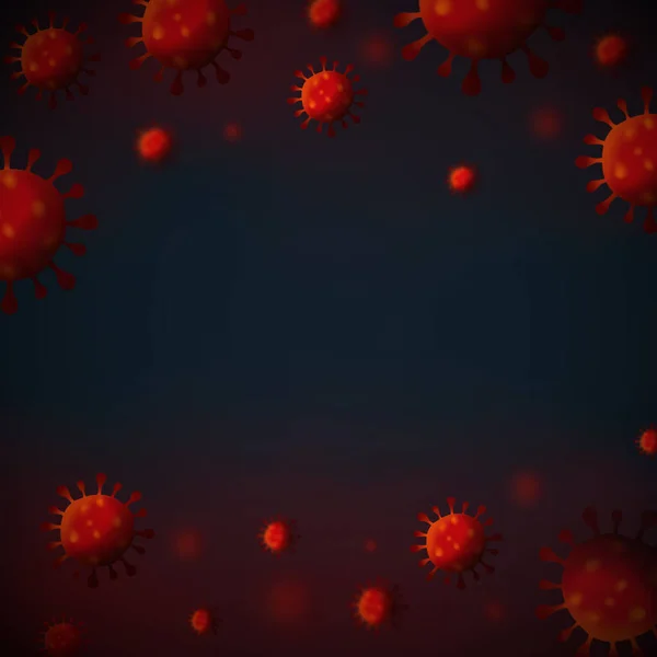 Illustrazione Digitale Particelle Coronavirus Rosso Con Spazio Testo — Foto Stock