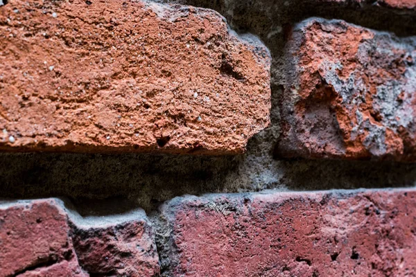 Tuğla Bir Duvarın Yakın Çekimi — Stok fotoğraf