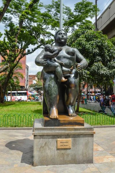 Medellin Colombia 2019 Estatuas Ubicadas Plaza Botero Punto Turístico Ciudad — Foto de Stock
