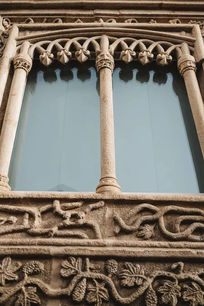 Zdjęcie Pionowe Starego Kamiennego Budynku Rzeźbionymi Wzorami Lamego Portugalia — Zdjęcie stockowe